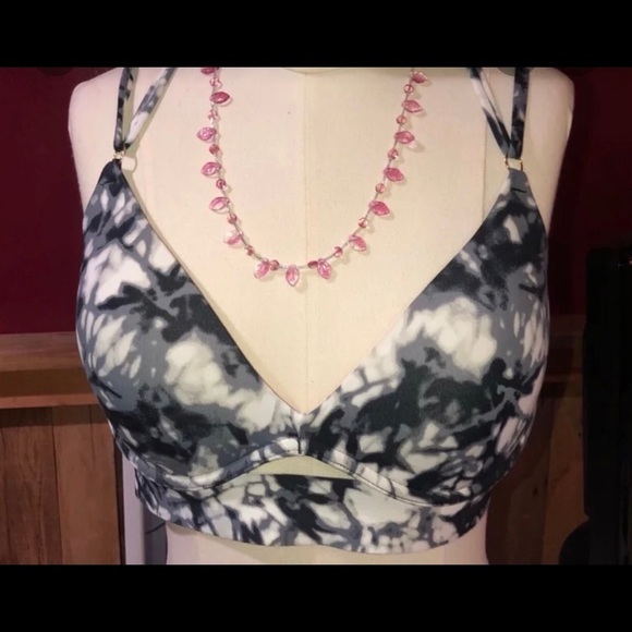 VS Pink Bonded Bra black and white tie dye Small - Picture 6 of 8